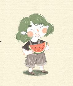 q版吃瓜女孩,揭秘Q版萌娃的趣味生活